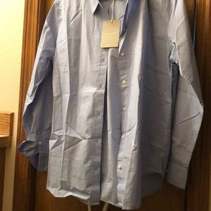 Women’s long-sleeve button down shirt.
